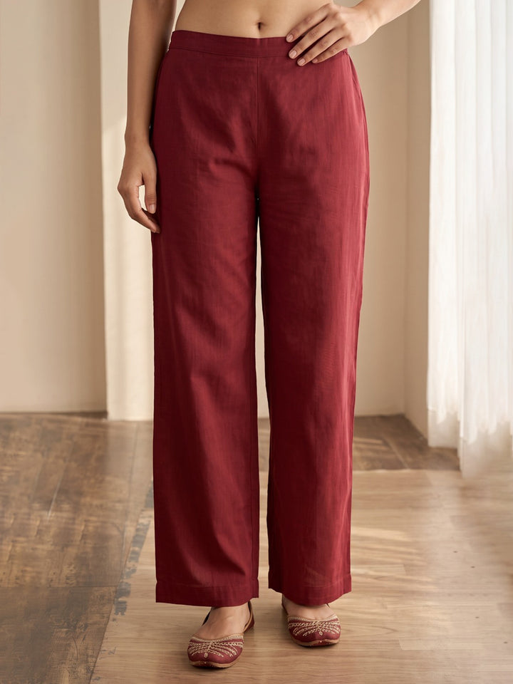 Maroon Printed Kurta With Pant &amp; Dupatta