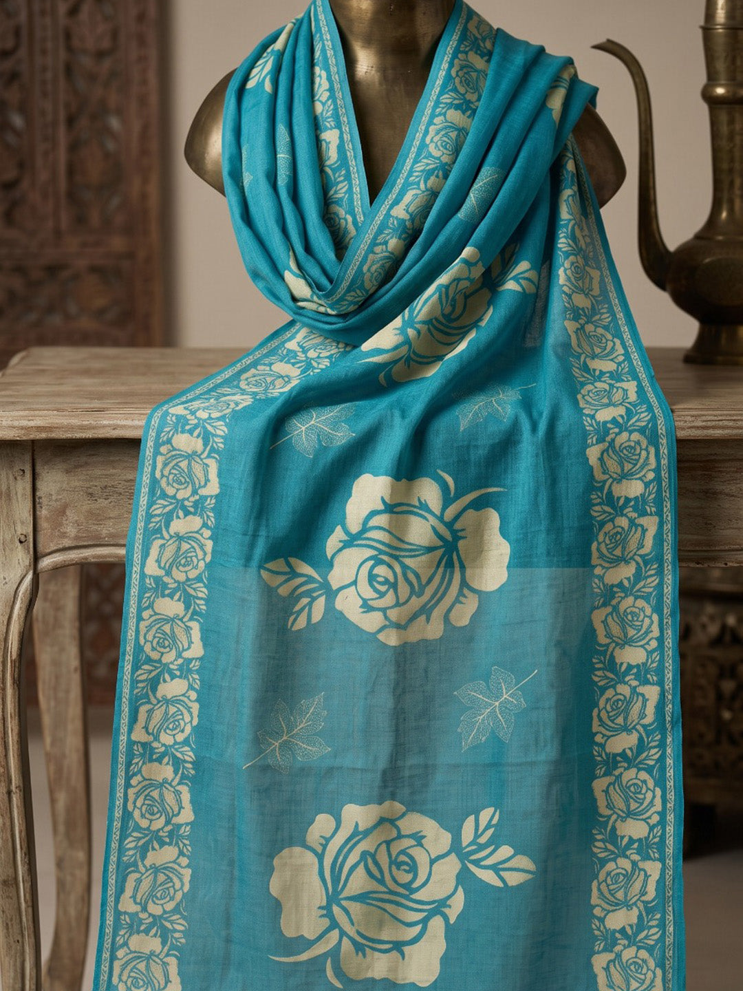 Blue Printed Kurta With Pant &amp; Dupatta