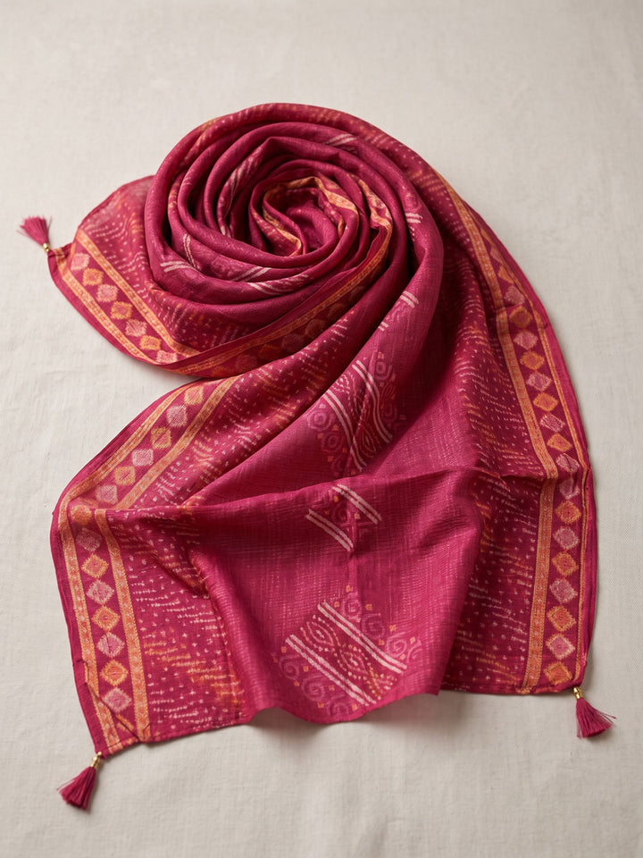 Pink Printed Kurta With Pant &amp; Dupatta