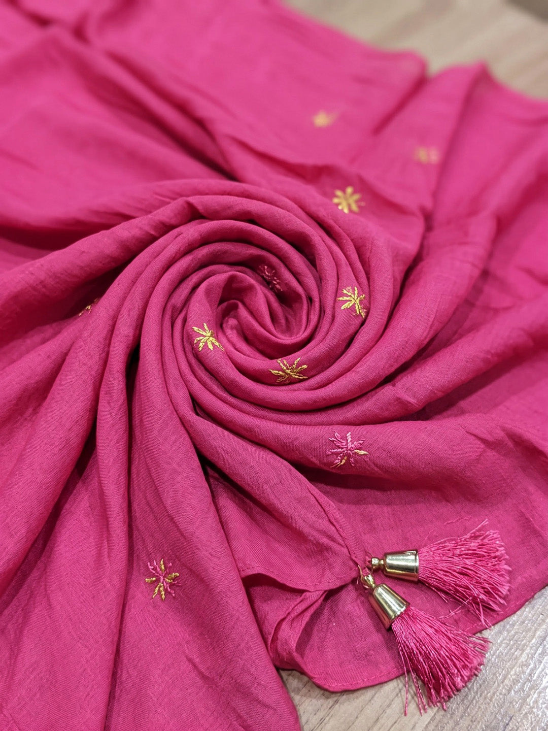 Pink Printed Chanderi Kurta With Pant &amp; Dupatta