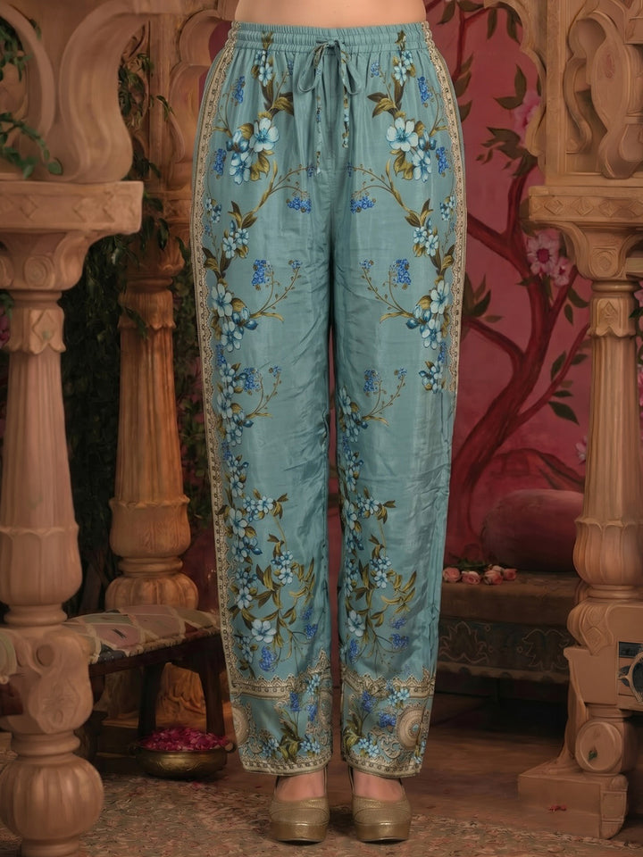 Grey Embroidered Crepe Kurta Set