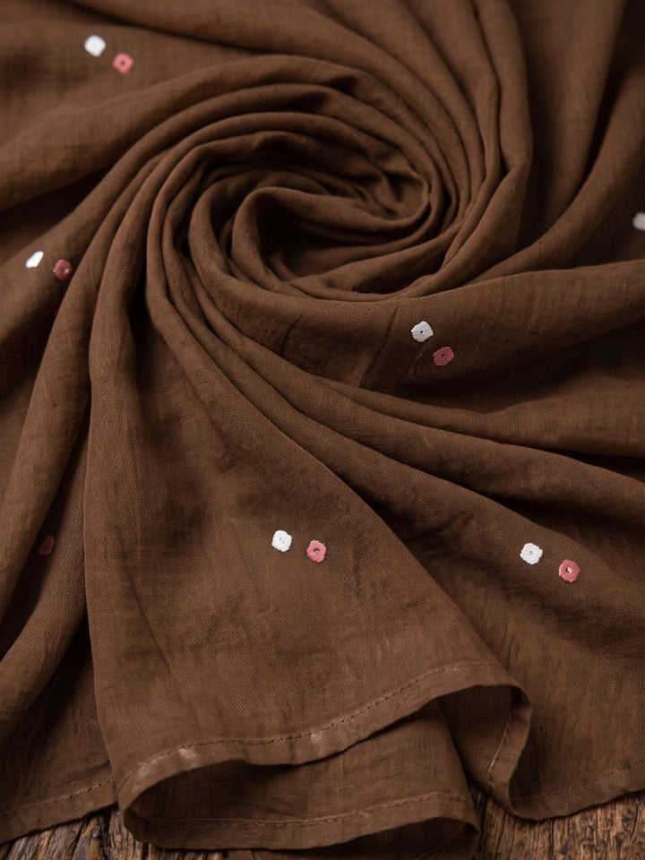 Brown Printed Cotton Blend Kurta With Pant &amp; Dupatta