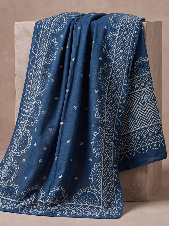Blue Printed Kurta With Pant &amp; Dupatta