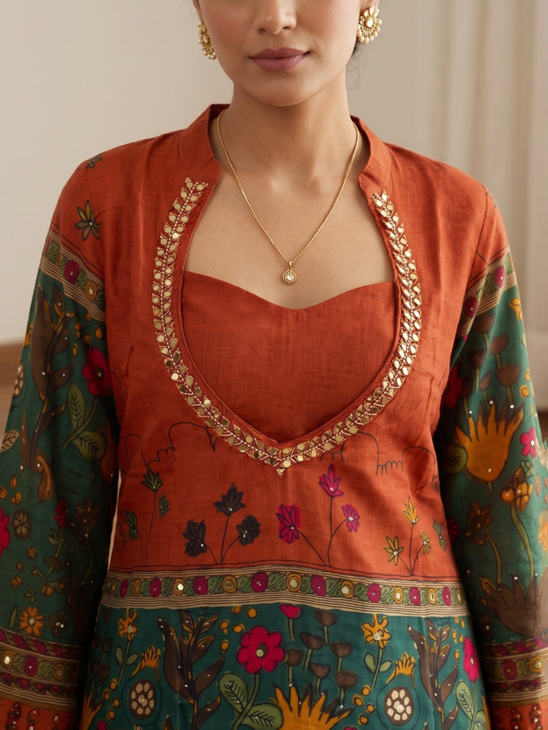 Embroidery Cotton Blend Kurta Set