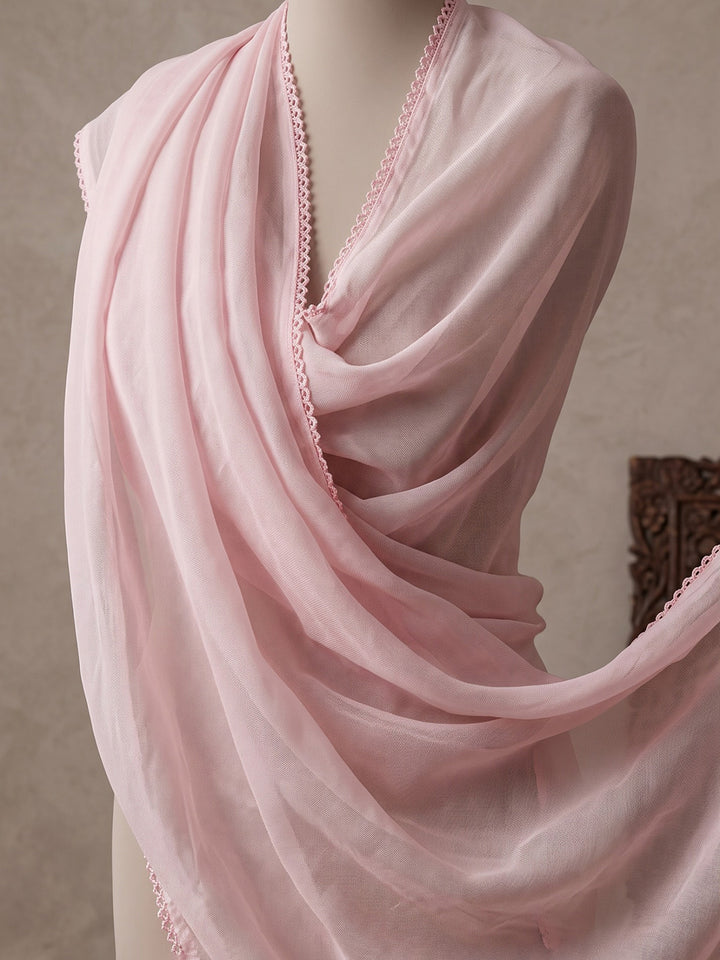 Pink Printed Cotton Blend Kurta With Pant &amp; Dupatta