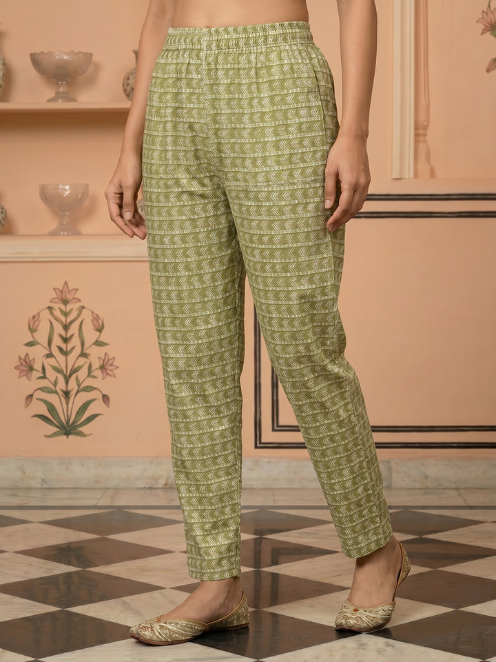 Mehndi Embroidered Cotton Blend Suit Set
