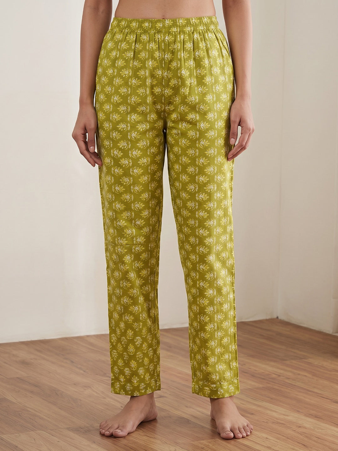 Mustard Printed Cotton Blend Kurta With Pant &amp; Dupatta