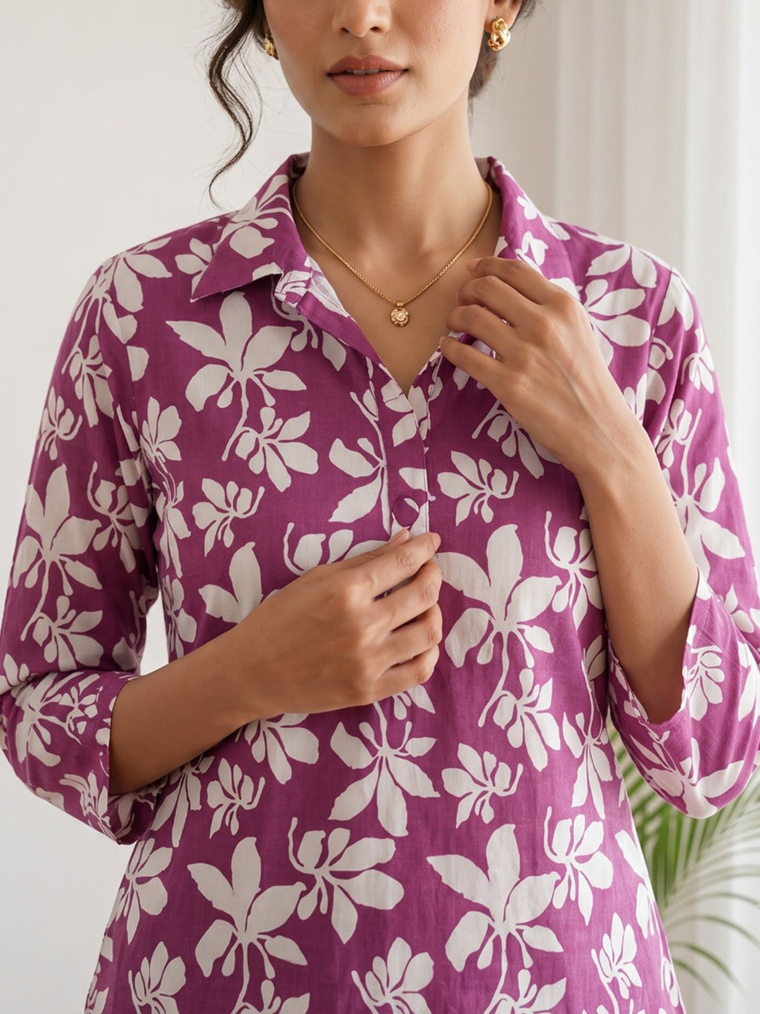 Rani Embroidered Cotton Blend Kurta Set