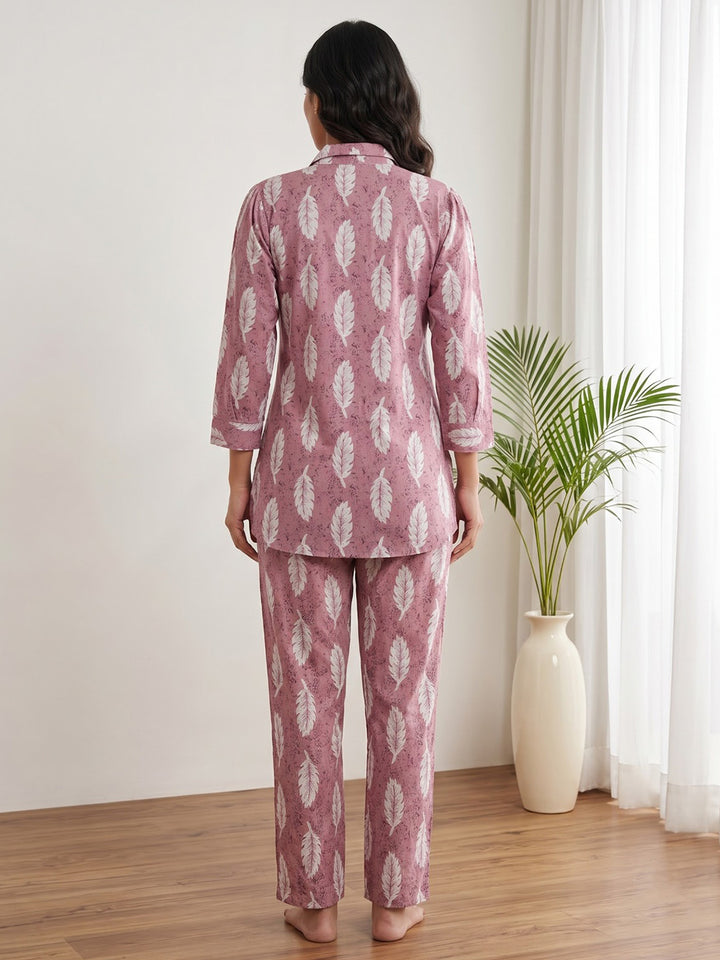 Pink Embroidered Cotton Blend Kurta Set