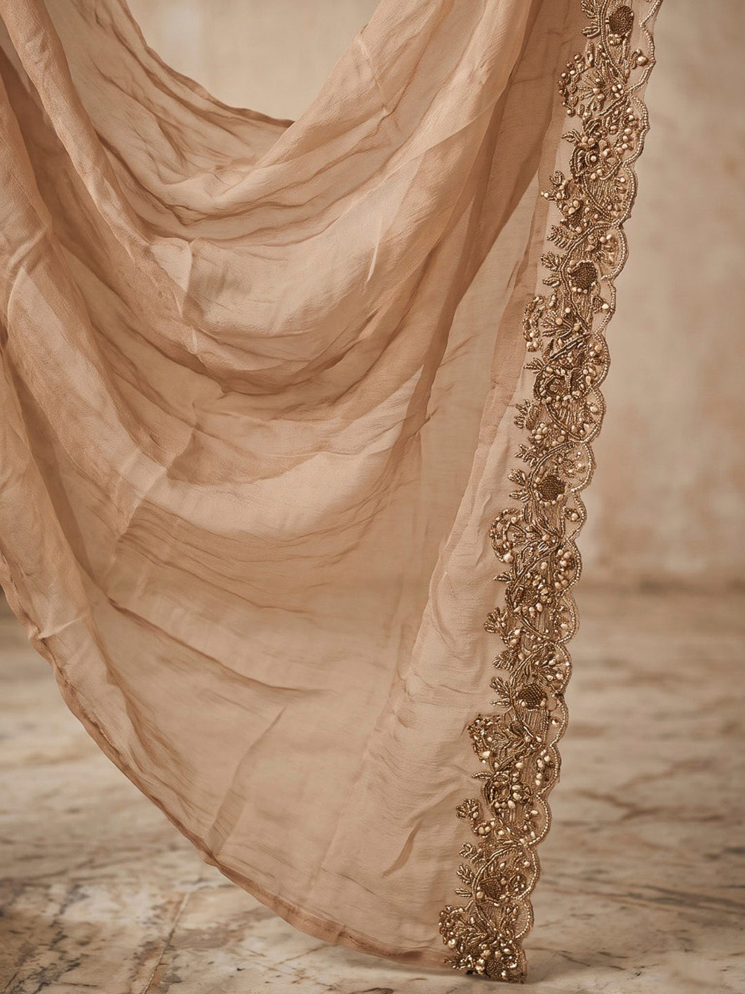 Mehndi Embroidered Art Silk Dress With Dupatta
