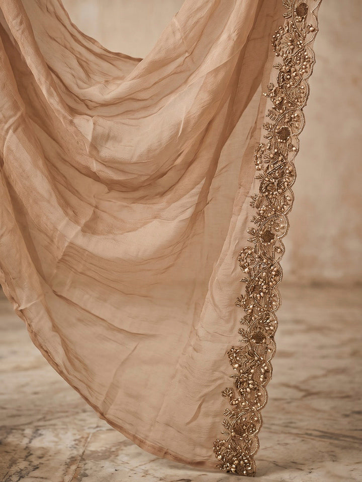 Mehndi Embroidered Art Silk Dress With Dupatta
