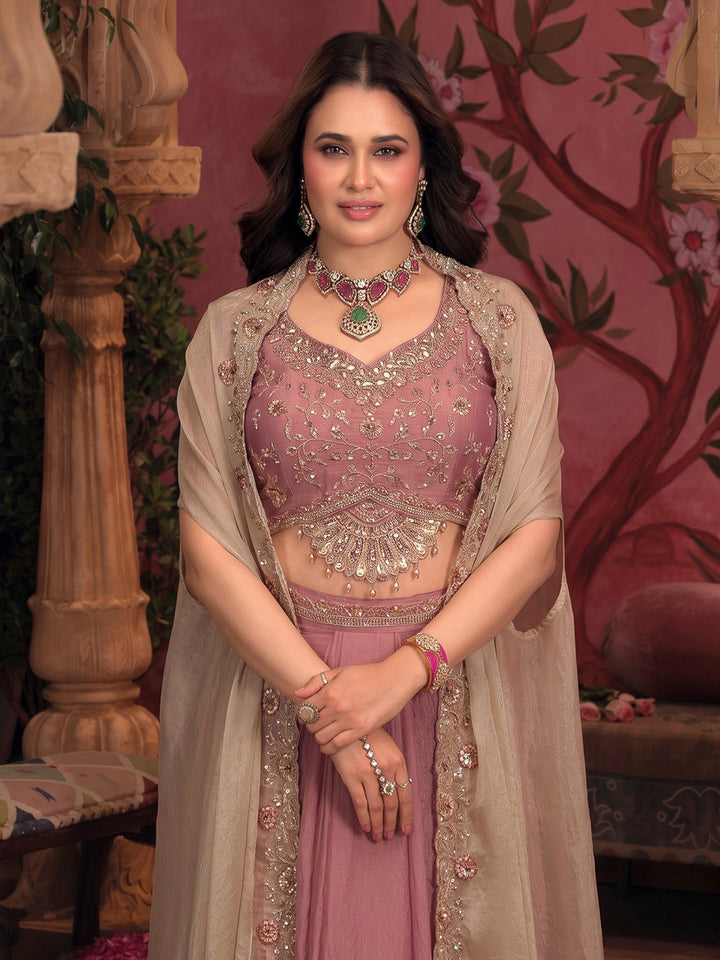 Gazari Embroidered Art Silk Dress With Dupatta