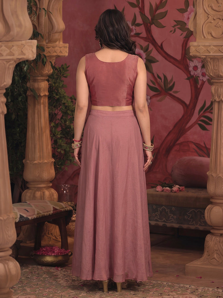 Gazari Embroidered Art Silk Dress With Dupatta