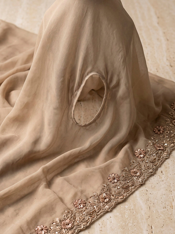 Gazari Embroidered Art Silk Dress With Dupatta