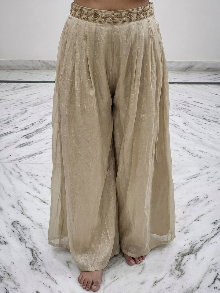 Off White Embroidered Art Silk Kurta Set