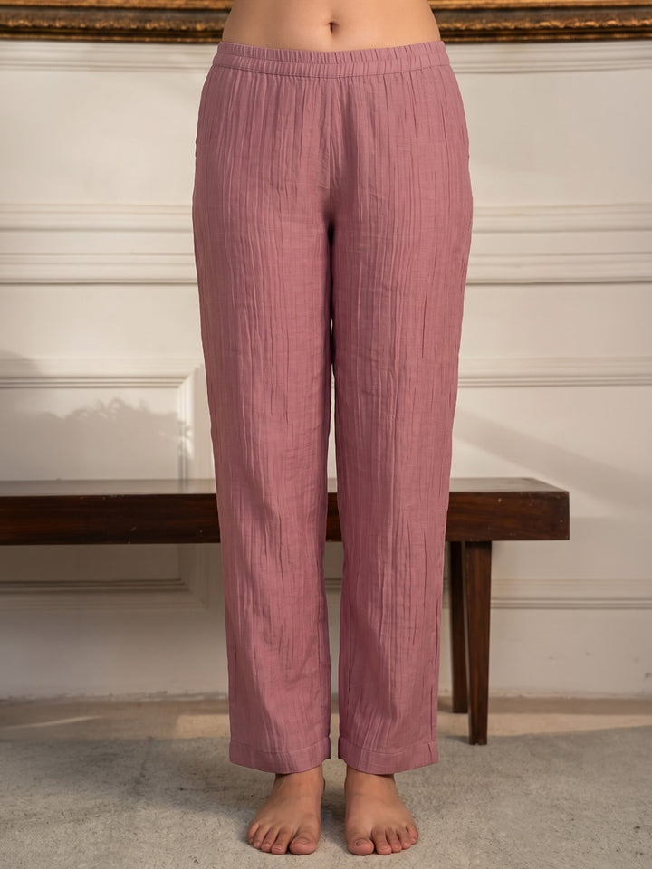 Pink Printed Art Silk Kurta With Pant &amp; Dupatta