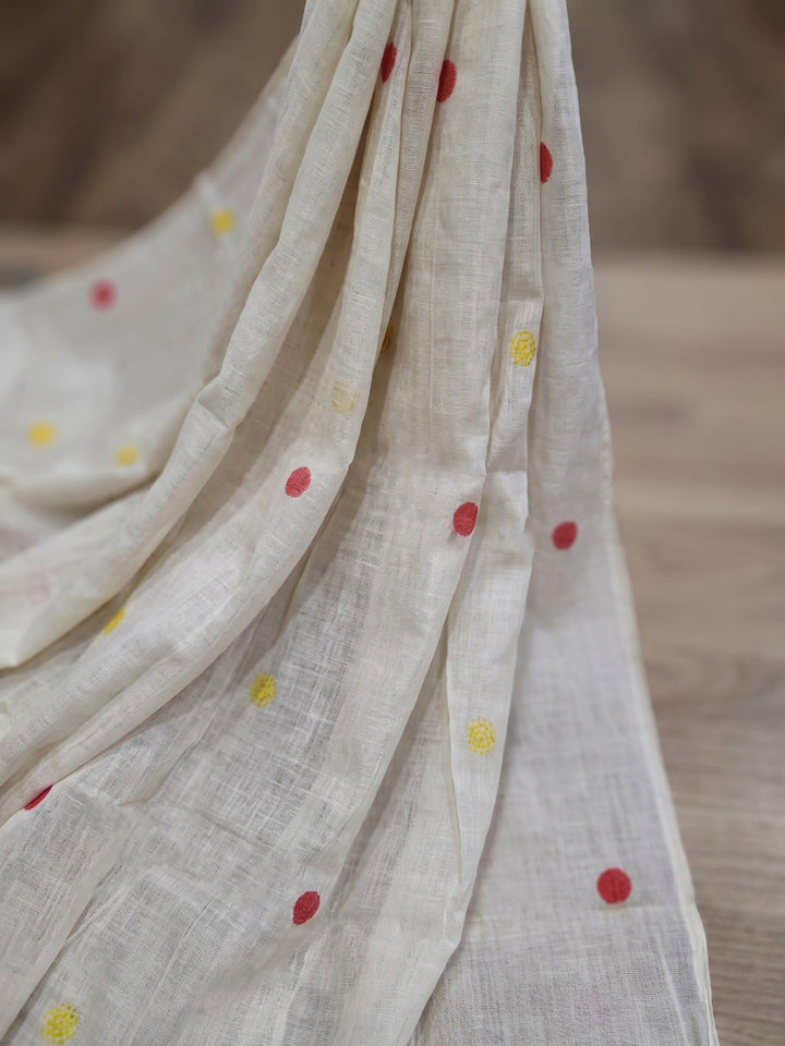 Cream Embroidered Chanderi Kurta With Pant &amp; Dupatta