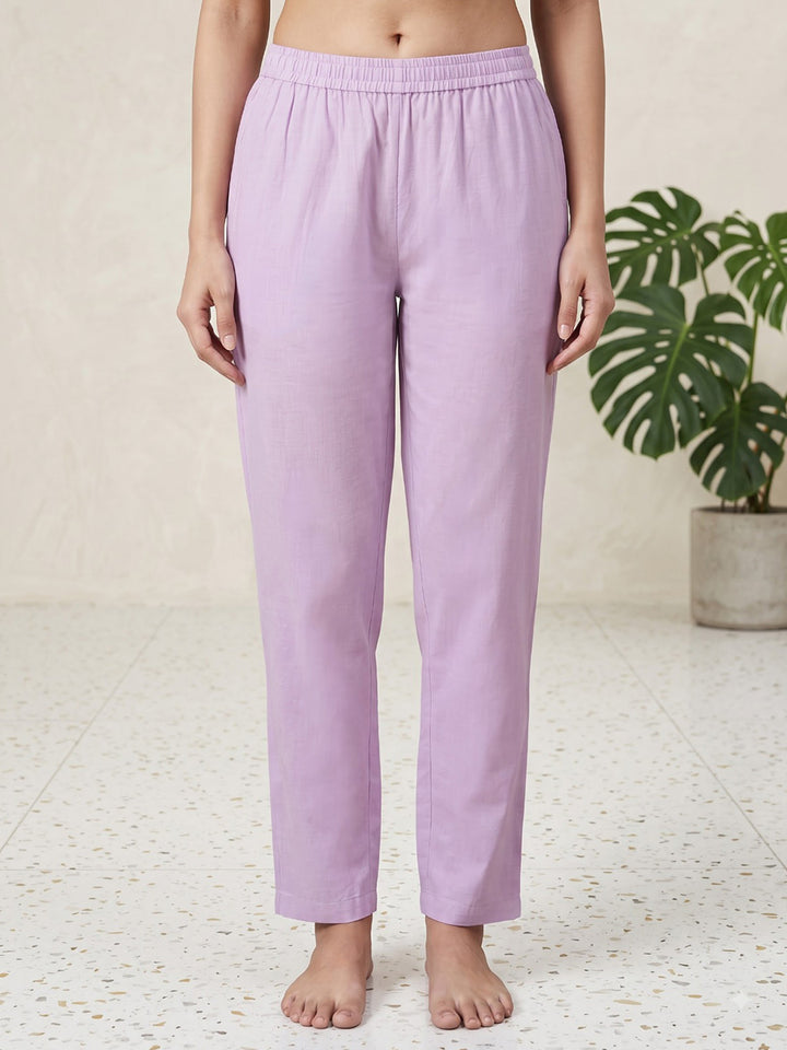 Purple Embroidered Chanderi Kurta With Pant &amp; Dupatta