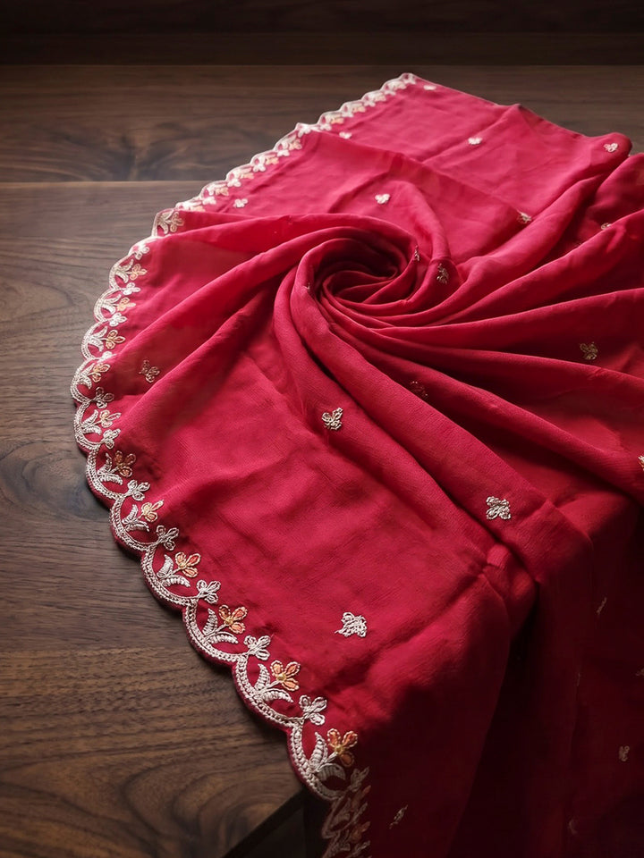 Rani Printed Chanderi Kurta With Pant &amp; Dupatta