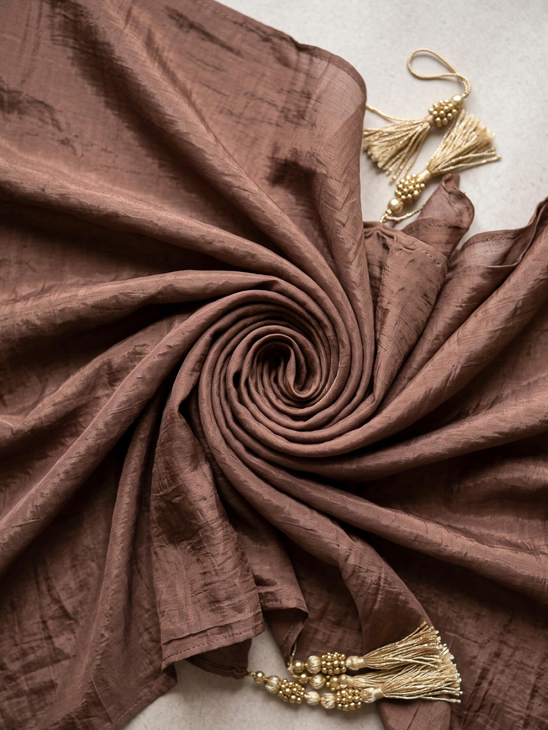 Brown Printed Chanderi Kurta With Pant &amp; Dupatta