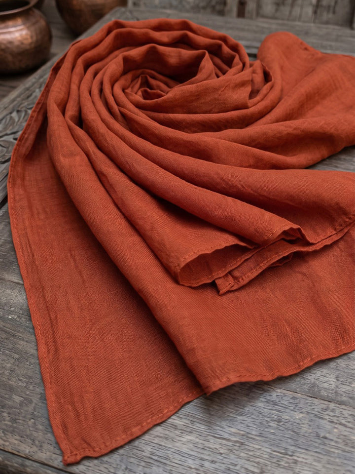 Rust Printed Cotton Blend Kurta With Pant &amp; Dupatta