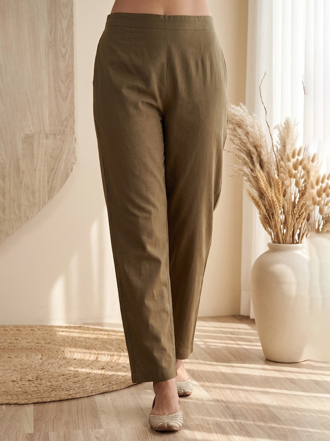 Brown Embroidered Kurta With Pant &amp; Dupatta