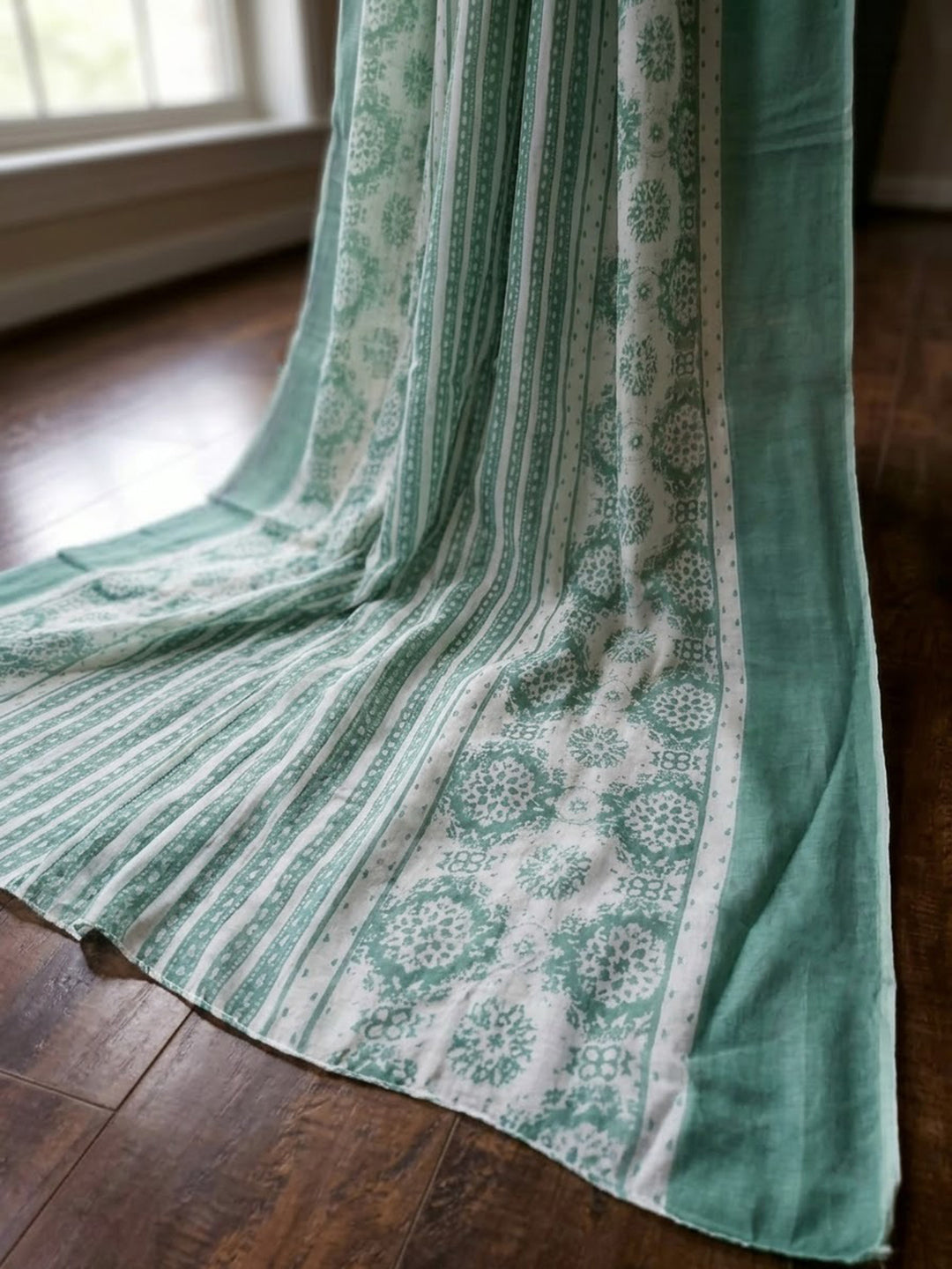Green Printed Cotton Blend Kurta With Pant &amp; Dupatta