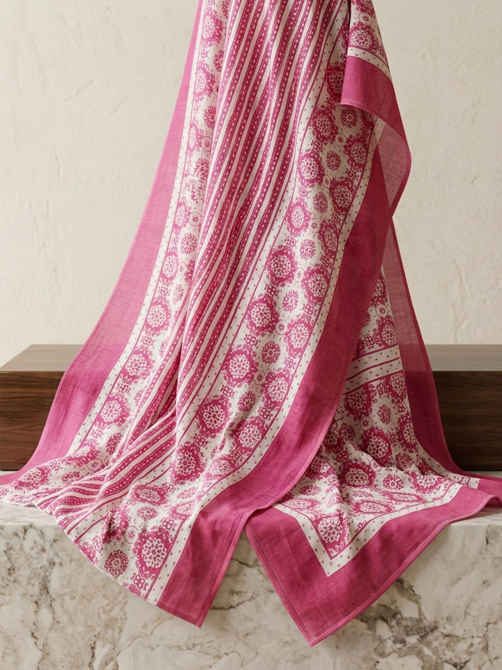 Rani Printed Cotton Blend Kurta With Pant &amp; Dupatta
