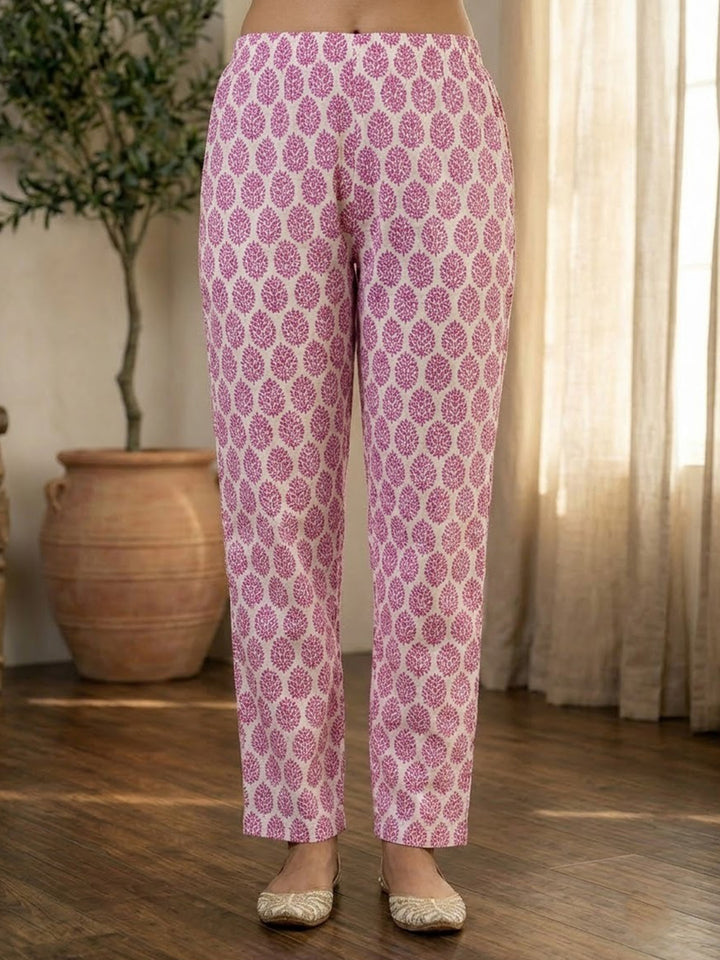 Rani Printed Cotton Blend Kurta With Pant &amp; Dupatta