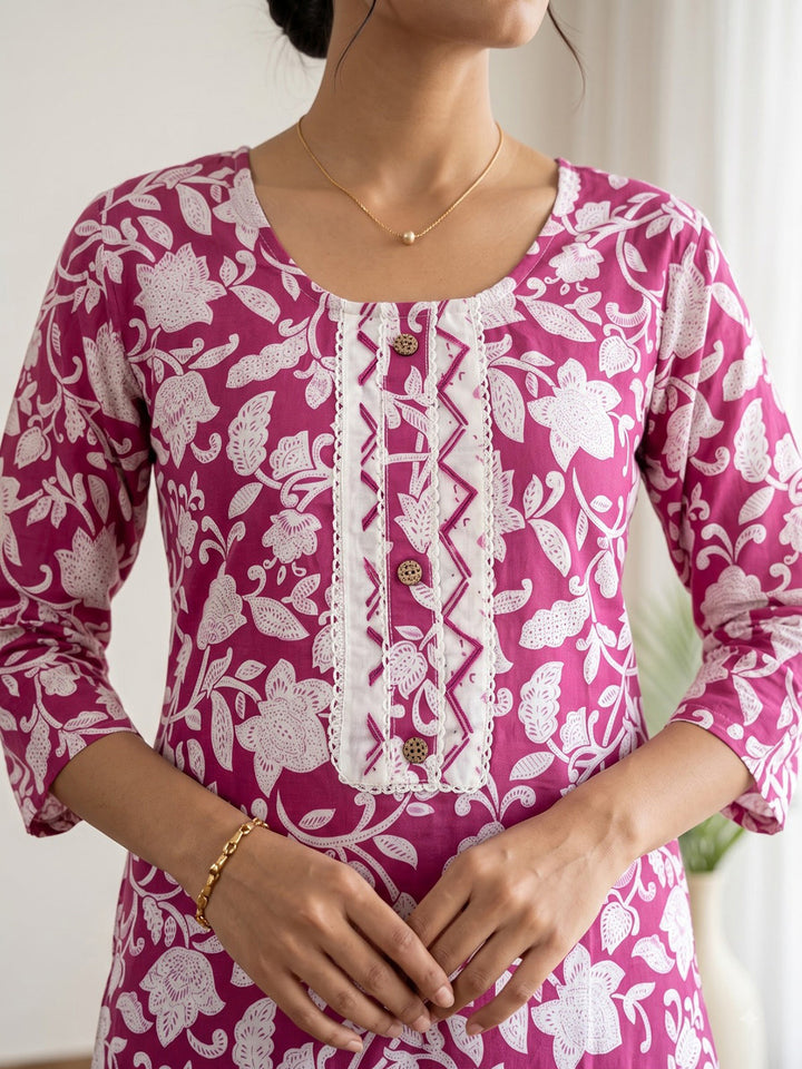 Rani Printed Cotton Blend Kurta Set