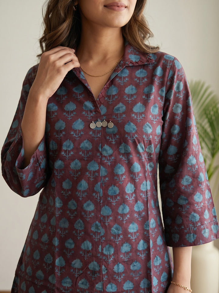 Printed Cotton Blend Kurta Set