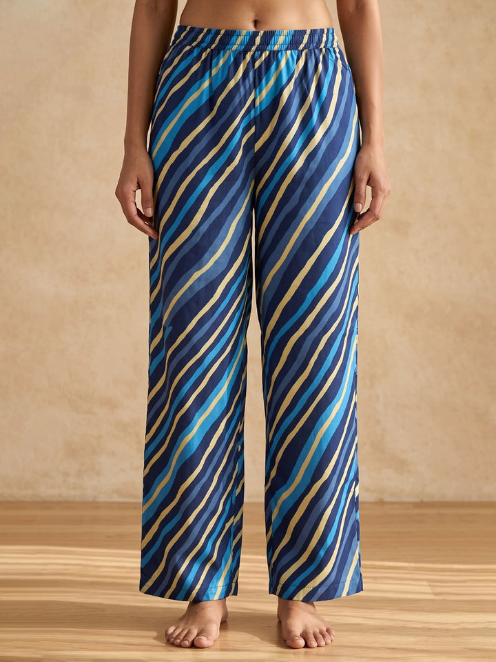 Blue Printed Cotton Blend Kurta