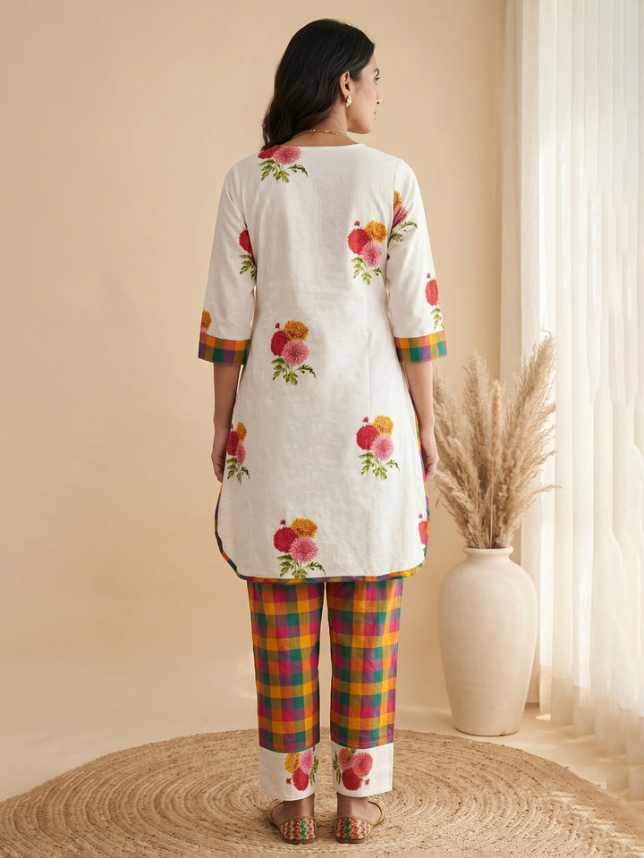 Printed Cotton Blend Kurta Set