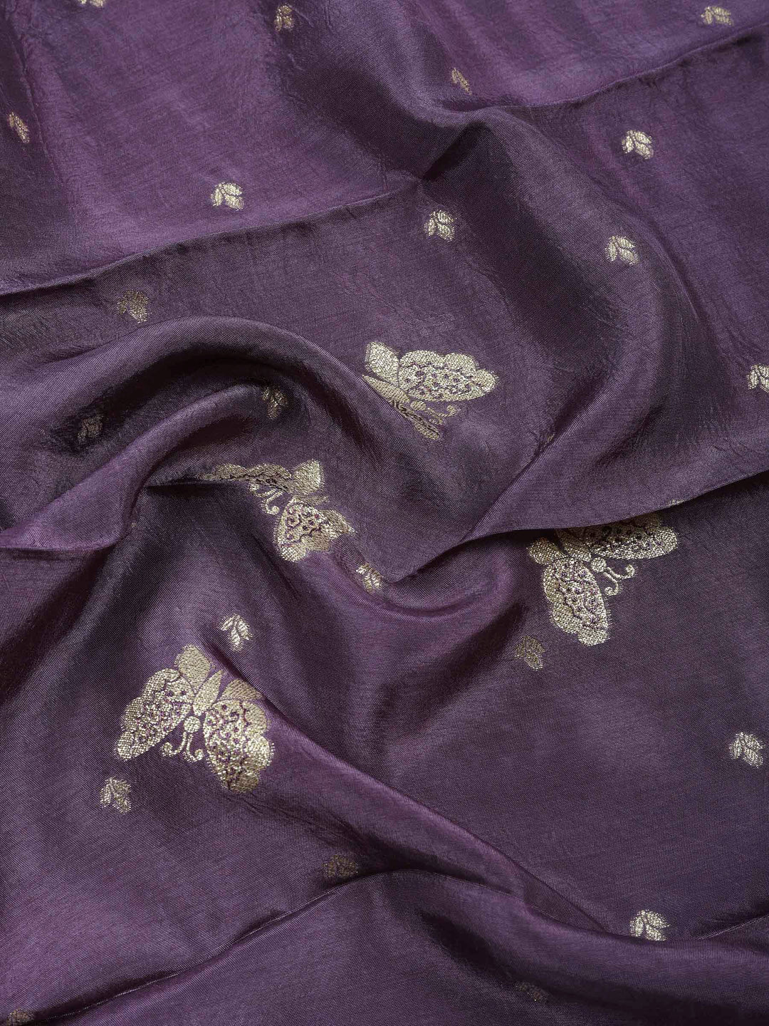 Lavender Woven Design Art Silk Unstitched Dress Material
