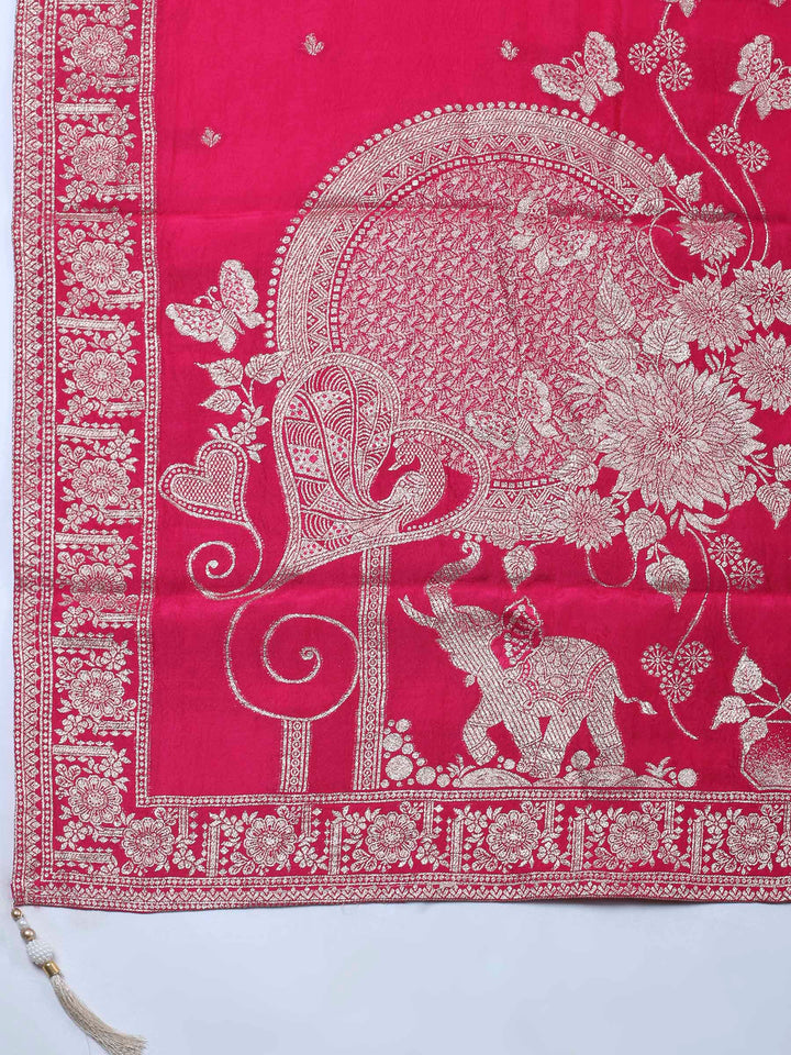Rani Woven Design Art Silk Unstitched Dress Material