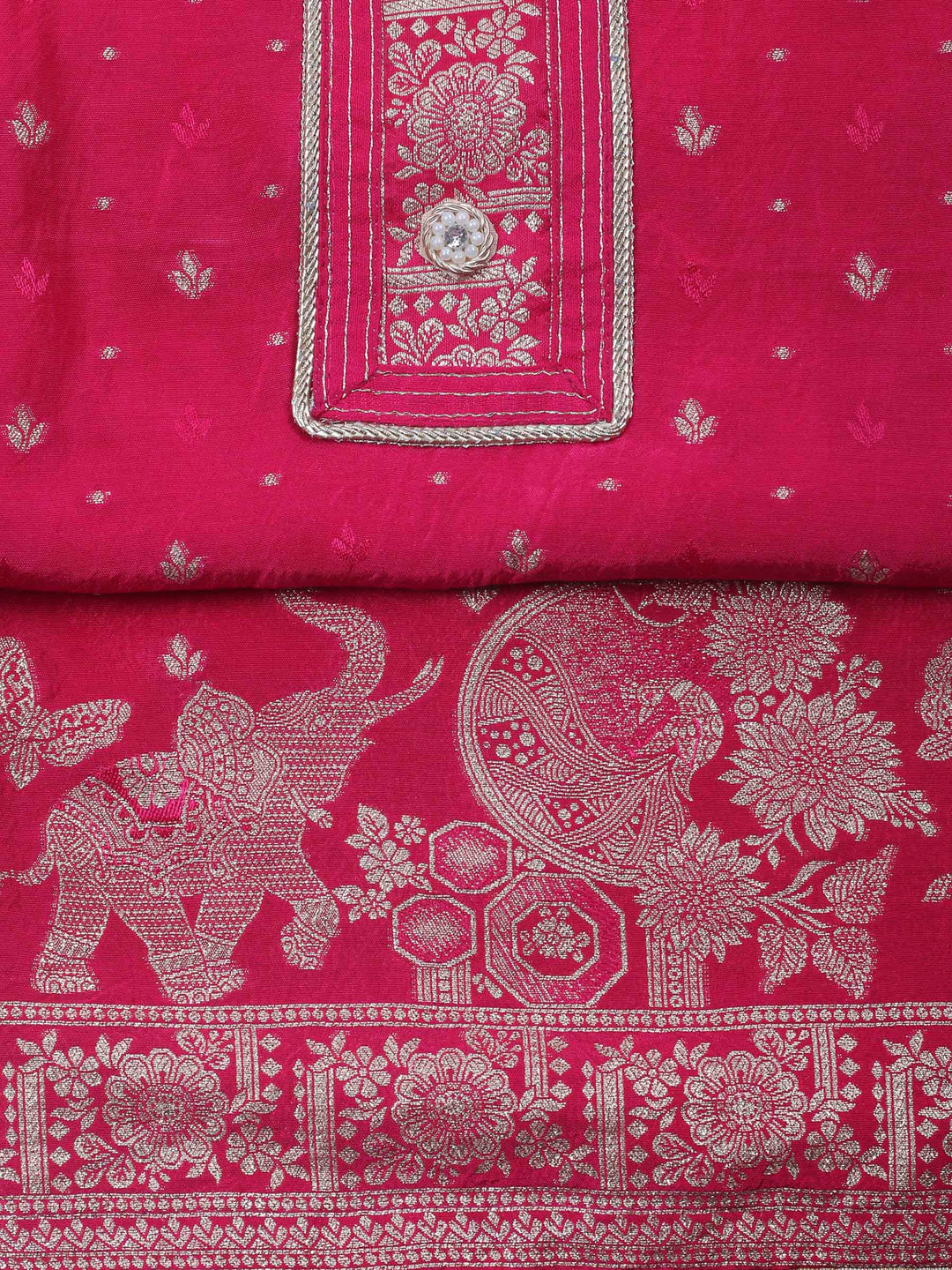 Rani Woven Design Art Silk Unstitched Dress Material