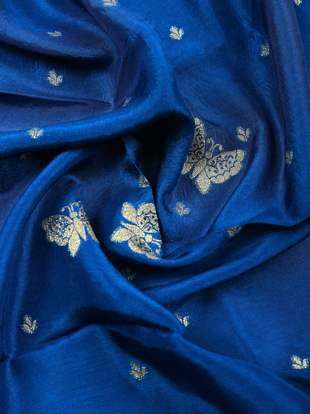 Teal Blue Woven Design Art Silk Unstitched Dress Material
