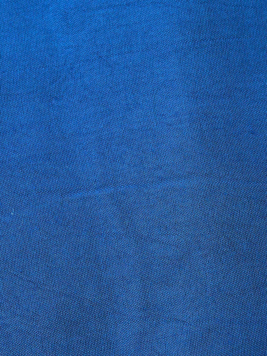 Teal Blue Woven Design Art Silk Unstitched Dress Material