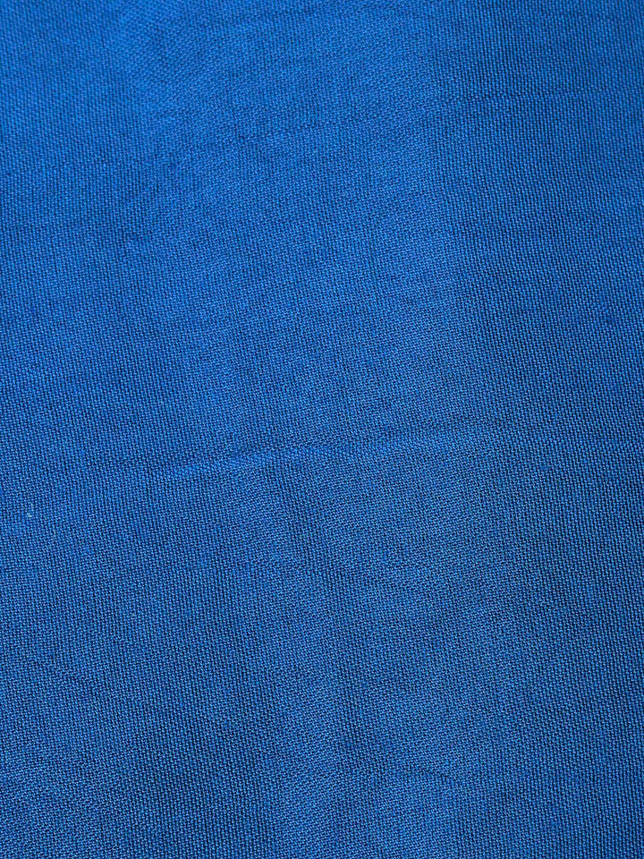 Teal Blue Woven Design Art Silk Unstitched Dress Material