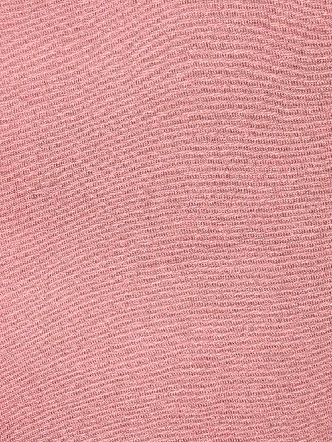 Peach Embroidered Chanderi Unstitched Suit &amp; Pant With Banarsi Dupatta