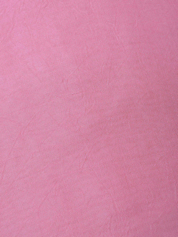 Pink Embroidered Chanderi Unstitched Suit &amp; Pant With Banarsi Dupatta