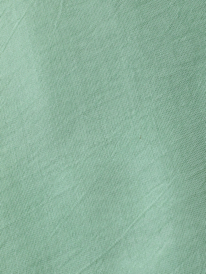 Pista Green Embroidered Chanderi Unstitched Suit &amp; Pant With Banarsi Dupatta