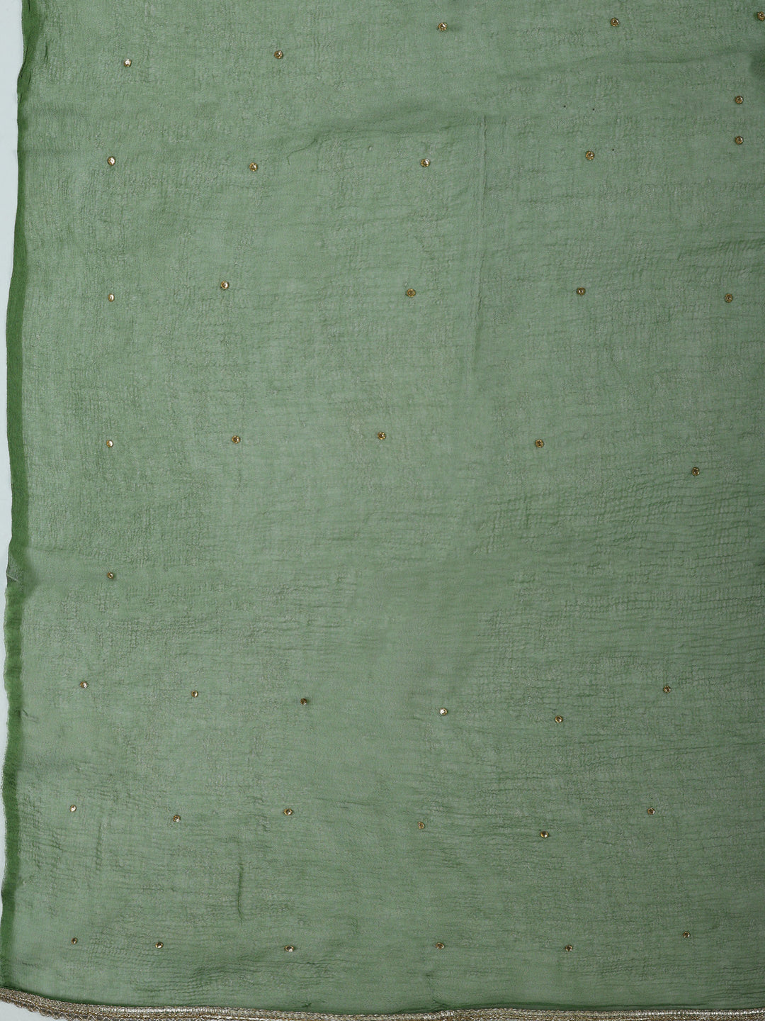 Green Chanderi Woven Design Unstitched Dress Material