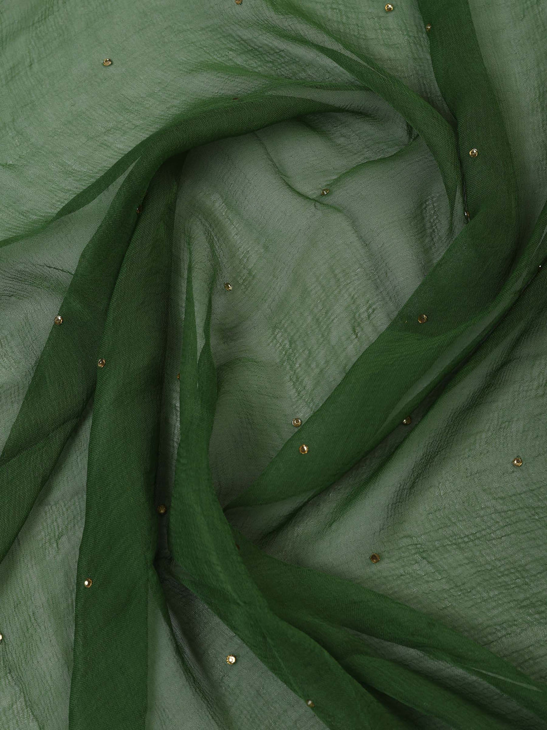Green Chanderi Woven Design Unstitched Dress Material