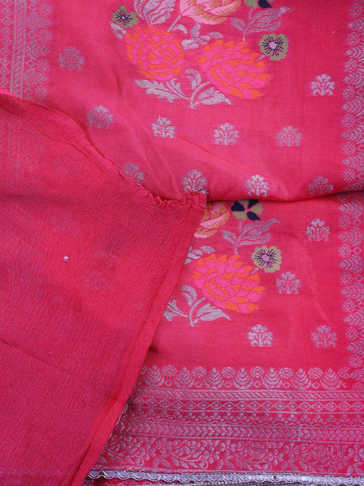 Rani Chanderi Woven Design Unstitched Dress Material