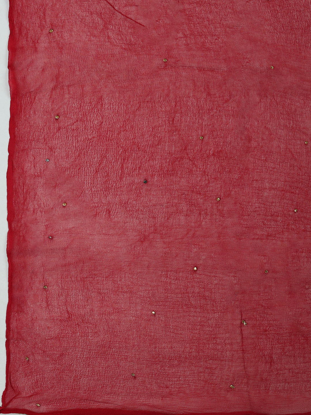 Red Chanderi Woven Design Unstitched Dress Material