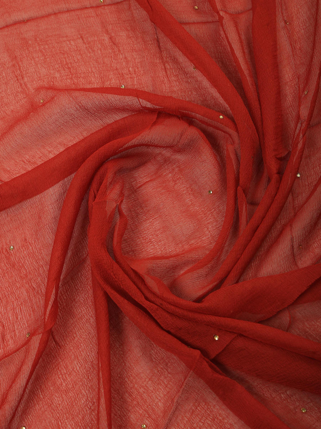 Rust Chanderi Woven Design Unstitched Dress Material