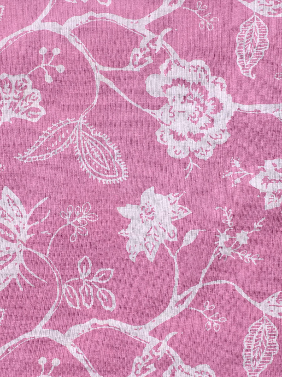 Pink Embroidered Cotton Blend Unstitched Suit &amp; Pant With Cotton Dupatta