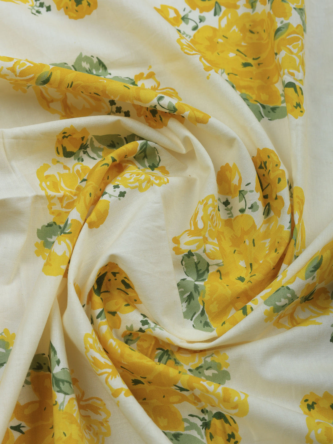 Mustard Embroidered Cotton Blend Unstitched Suit &amp; Pant With Cotton Dupatta