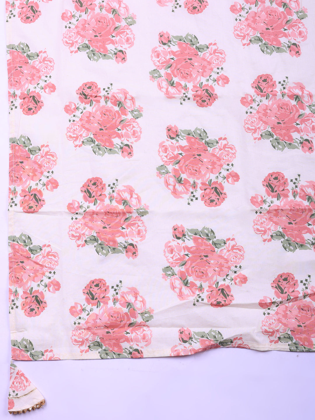 Pink Embroidered Cotton Blend Unstitched Suit &amp; Pant With Cotton Dupatta